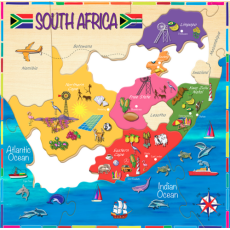 Size 300x300mm South Africa 17 Piece Wooden Puzzle 
